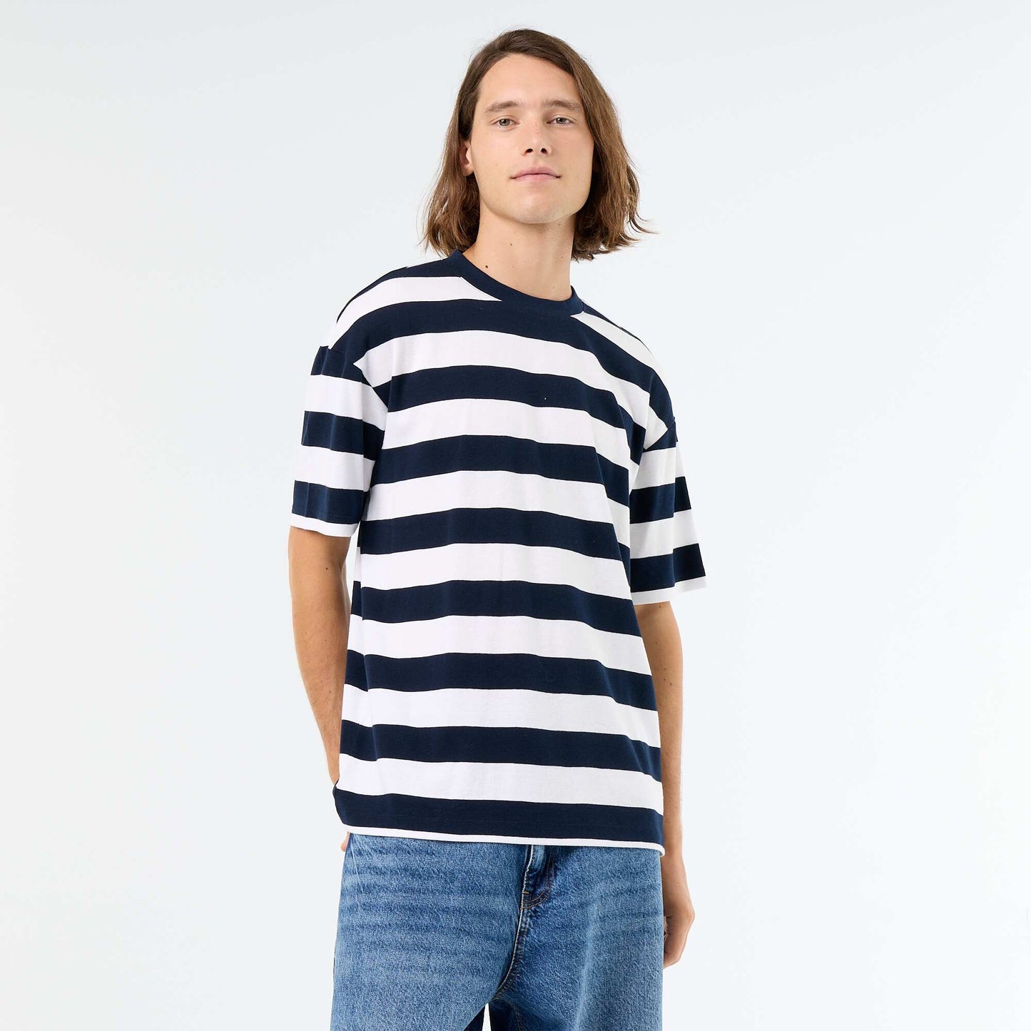 Striped short-sleeved T-shirt BLUE