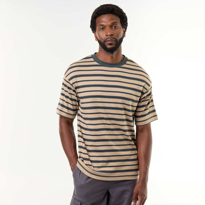 Striped Short-Sleeved T-shirt BEIGE