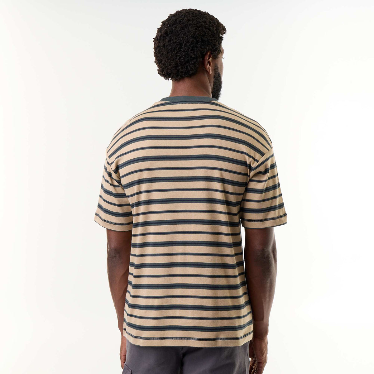 Striped Short-Sleeved T-shirt BEIGE