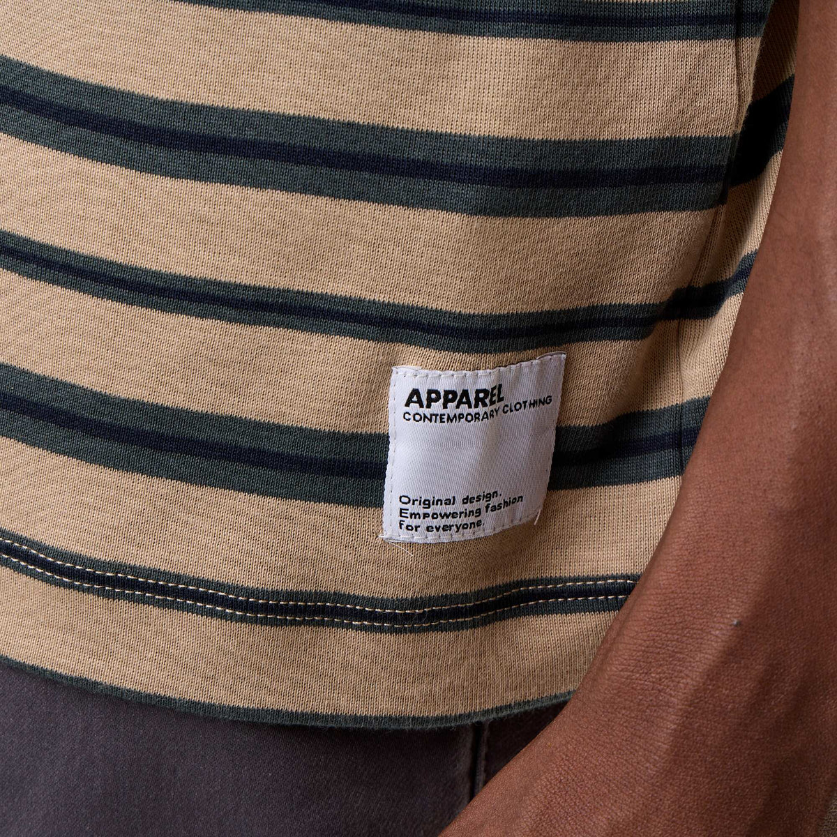 Striped Short-Sleeved T-shirt BEIGE