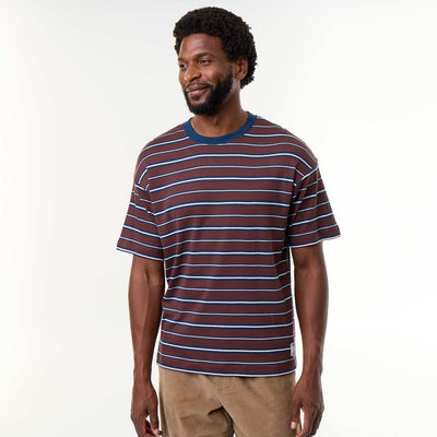 Striped Short-Sleeved T-shirt BROWN