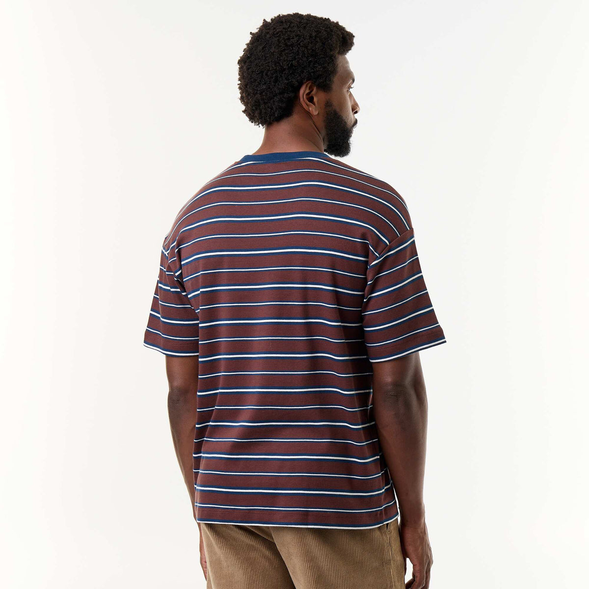 Striped Short-Sleeved T-shirt BROWN
