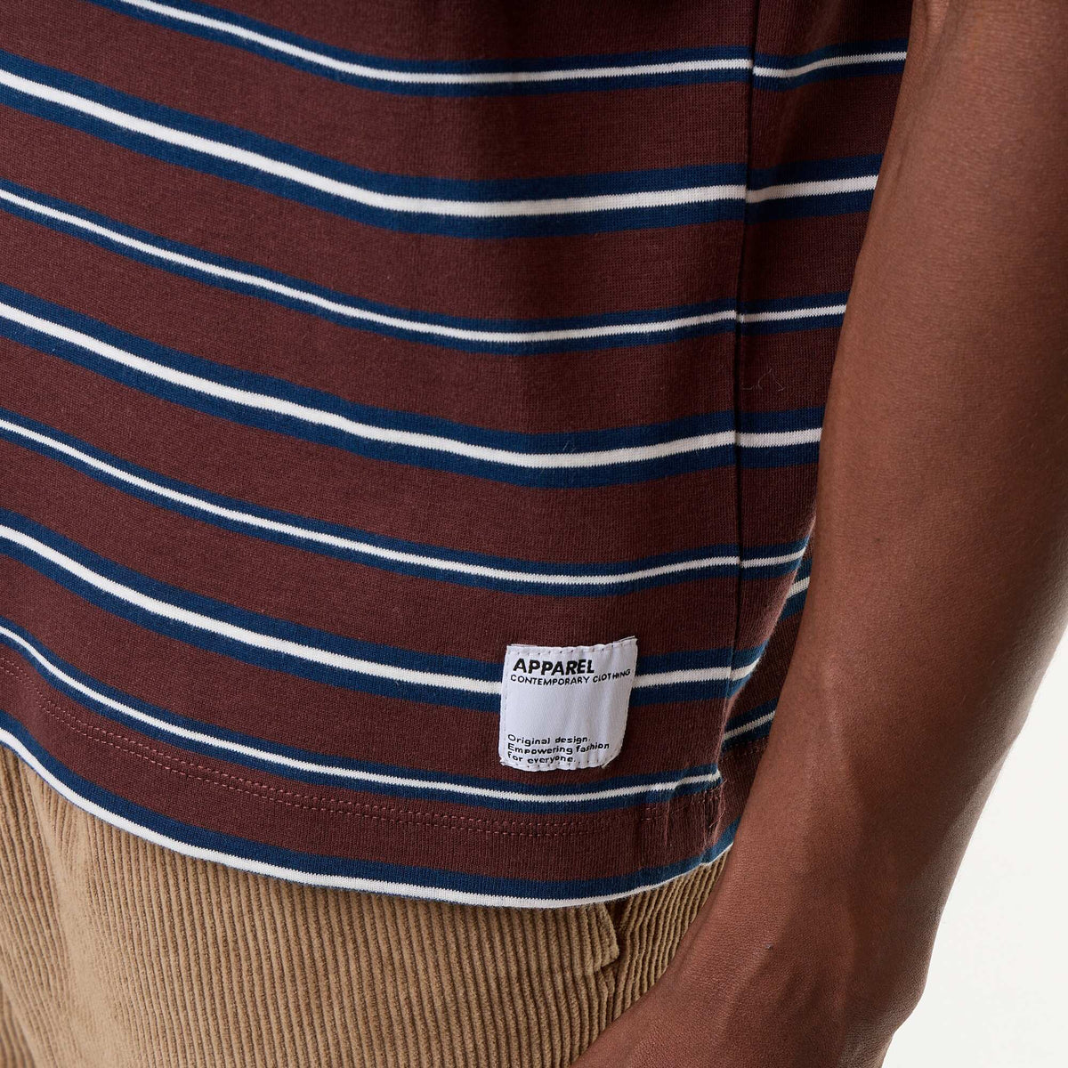 Striped Short-Sleeved T-shirt BROWN