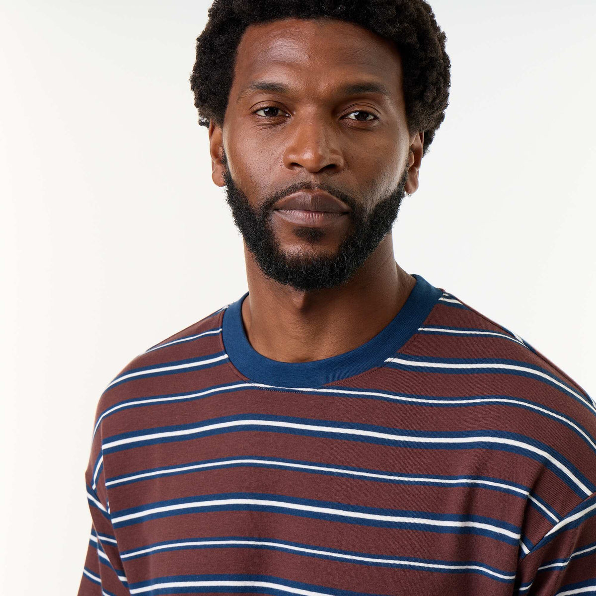 Striped Short-Sleeved T-shirt BROWN