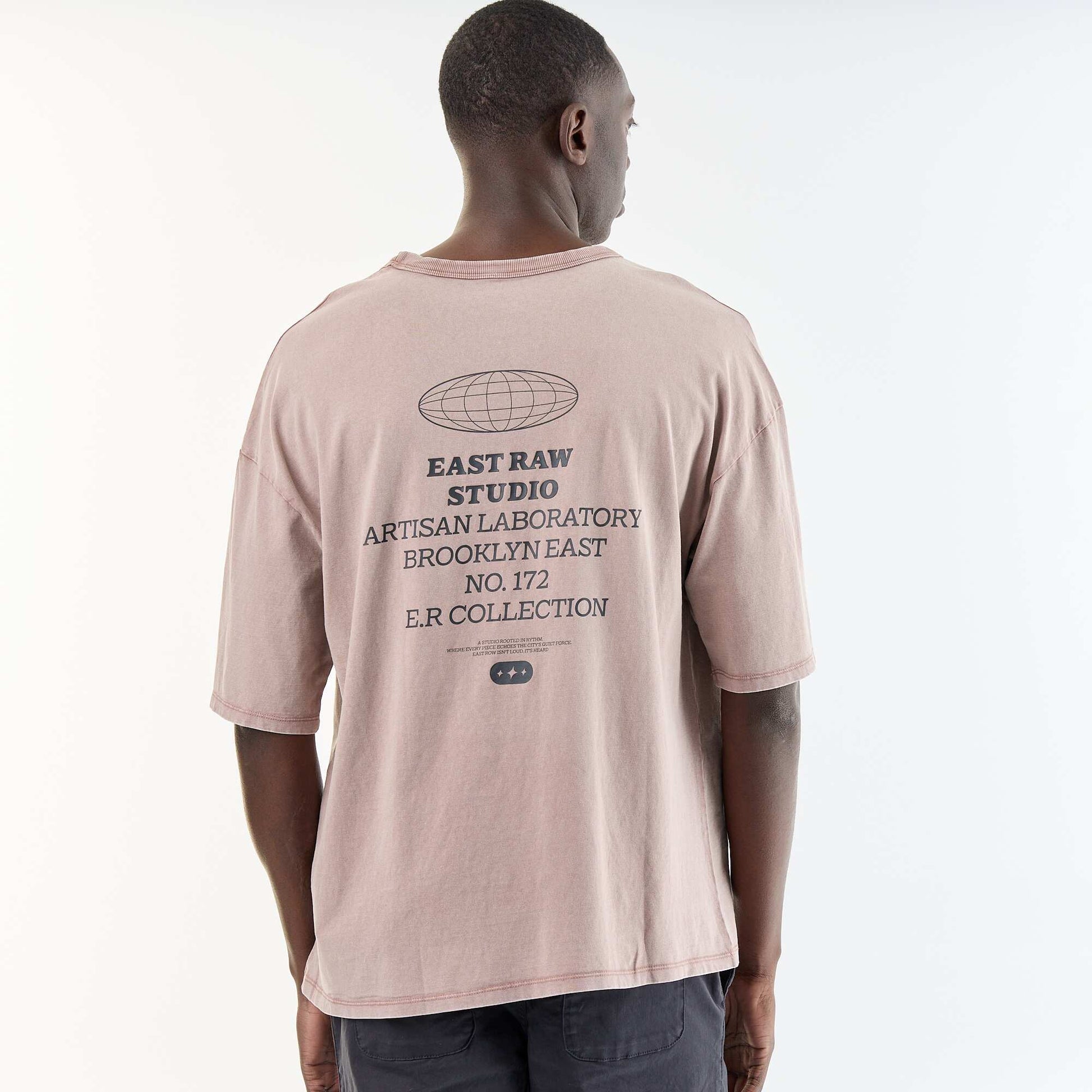 Vintage Style Short-Sleeved Printed T-shirt PINK