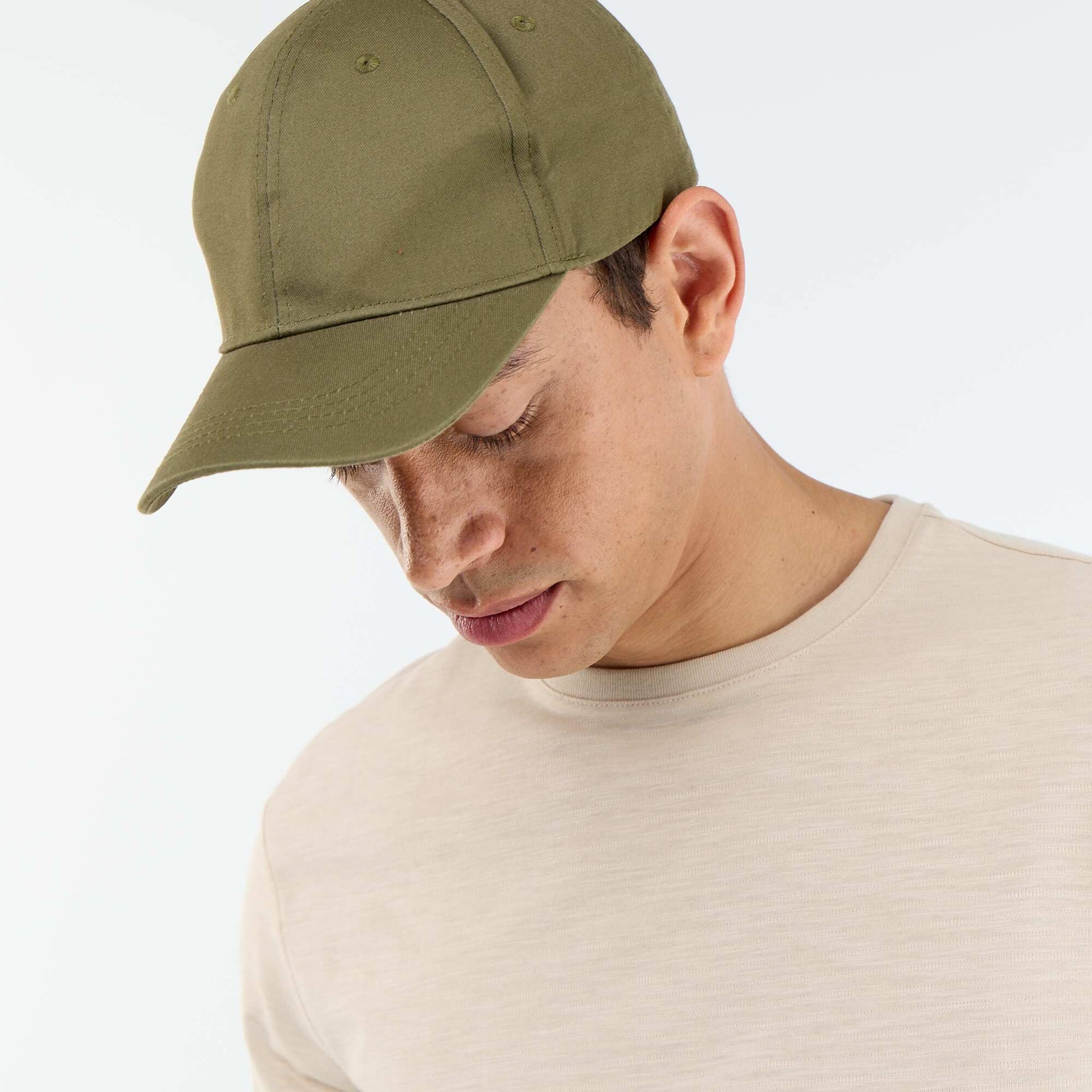 Plain Short-Sleeved T-Shirt BEIGE