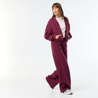 Wide Heavy Knit Jogging Trousers PINK