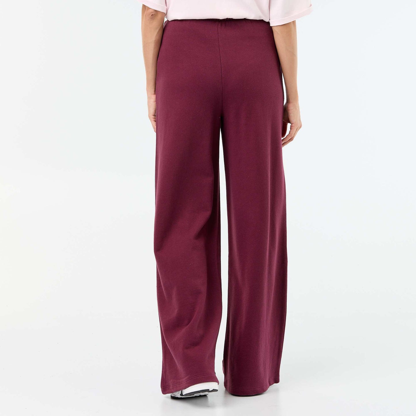 Wide Heavy Knit Jogging Trousers PINK