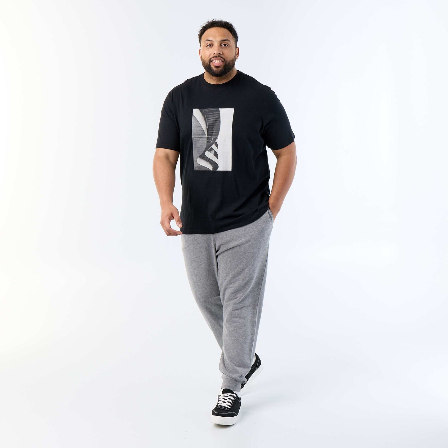 Short-sleeved printed T-shirt BLACK
