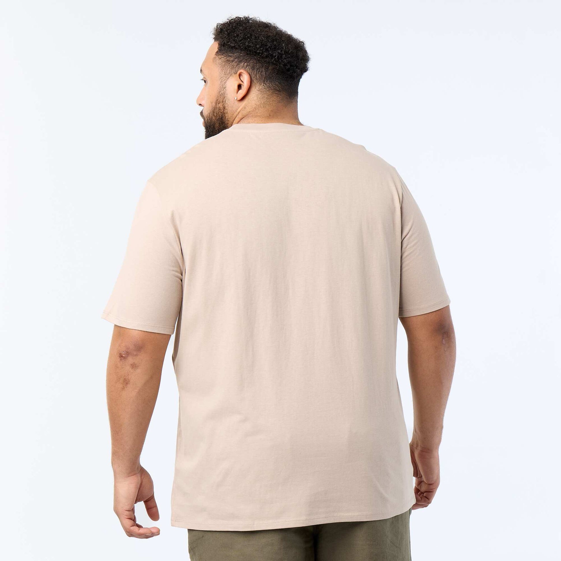 Short-sleeved printed T-shirt BEIGE