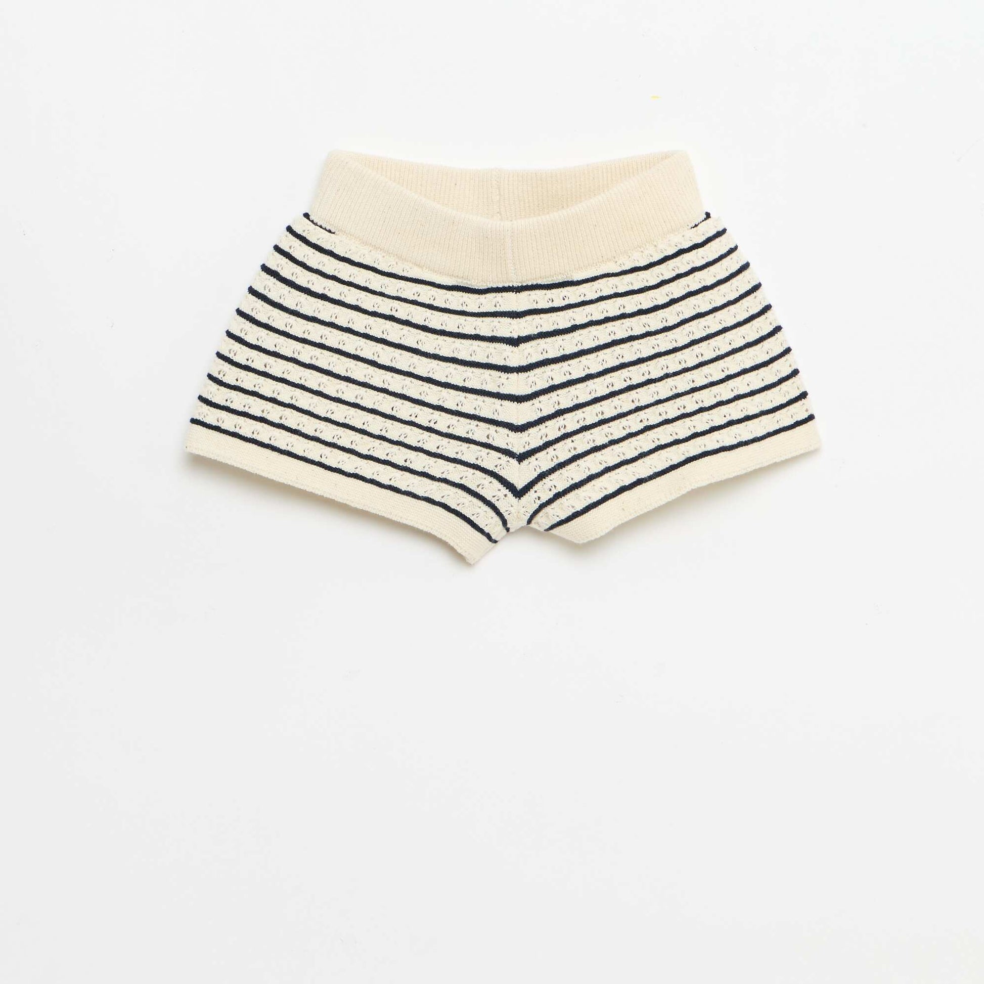2-piece crochet shorts and T-shirt set BLUE