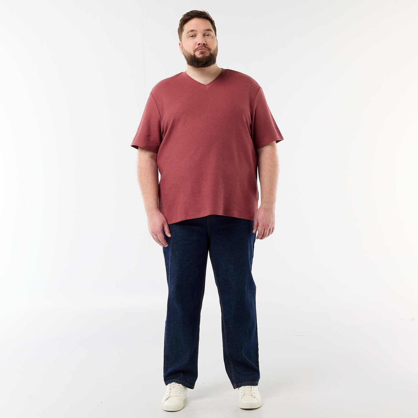 Short-sleeved Pique Knit T-shirt RED