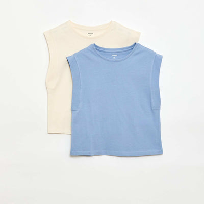 2-Pack of Plain Tank Tops BLUE