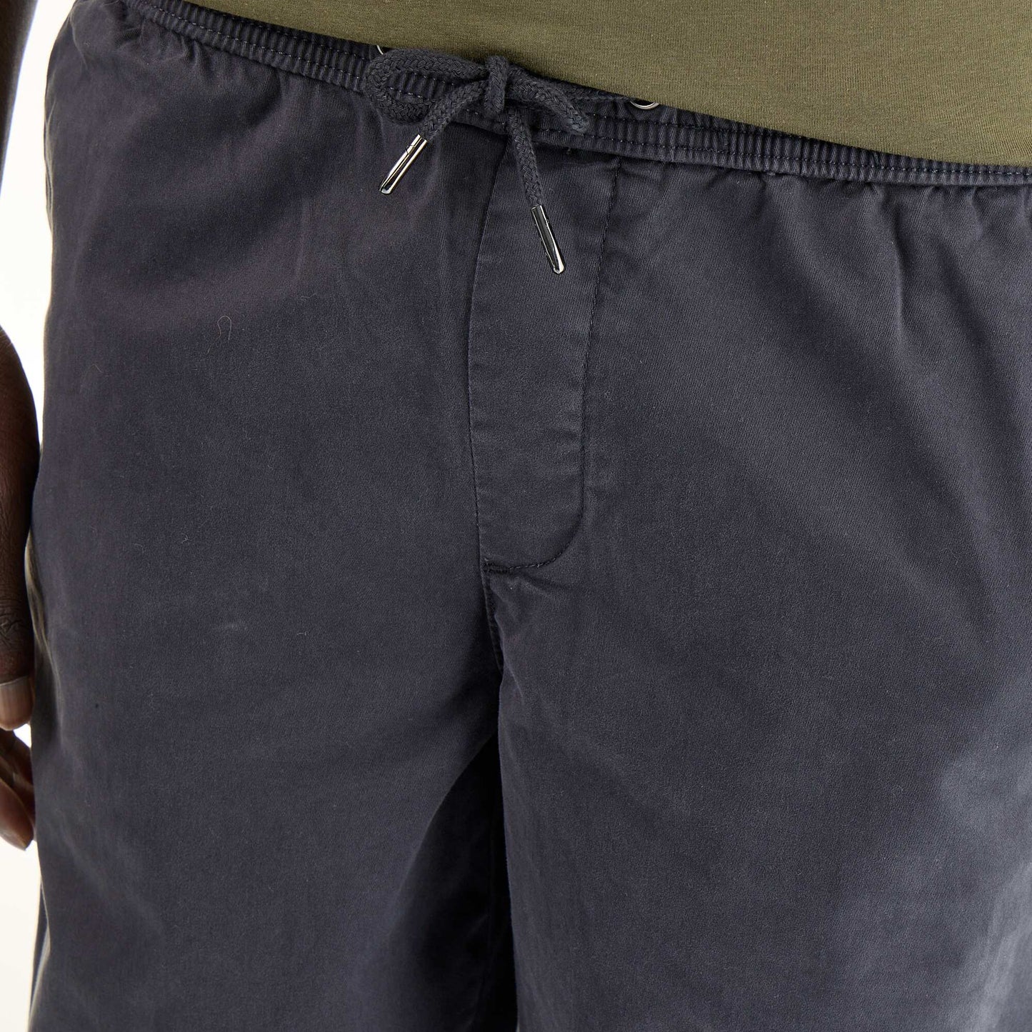Peach-skin effect trousers BLACK