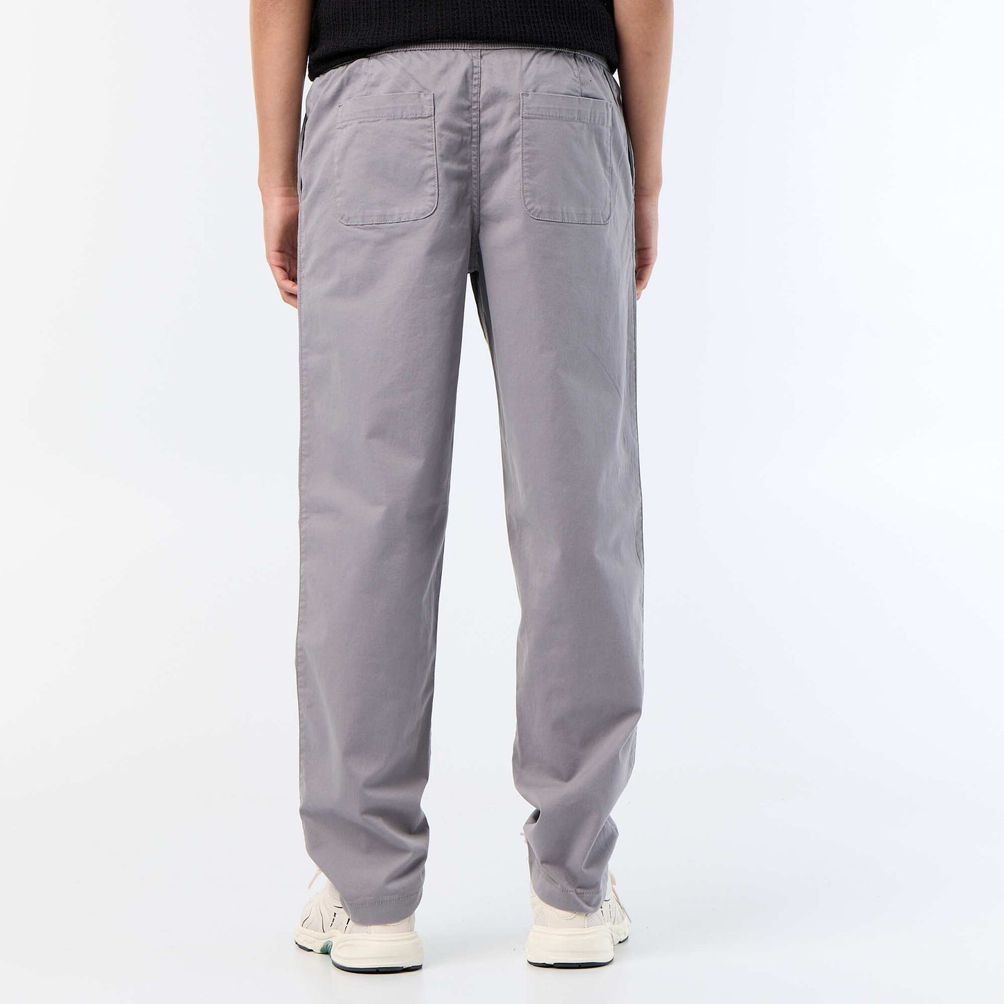 Peach-skin effect trousers GREY