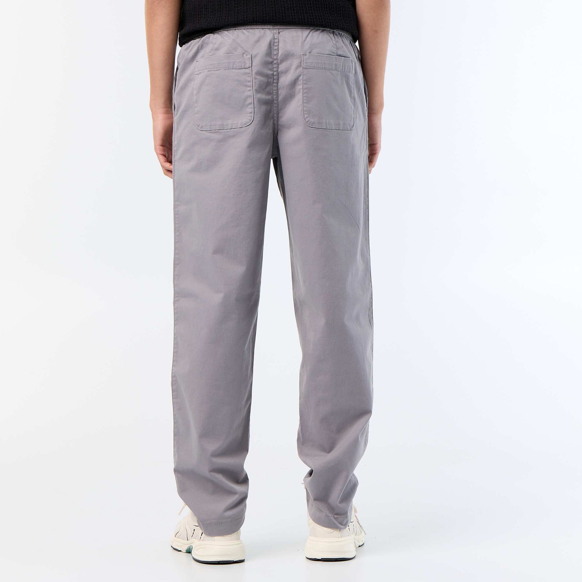 Peach-skin effect trousers GREY