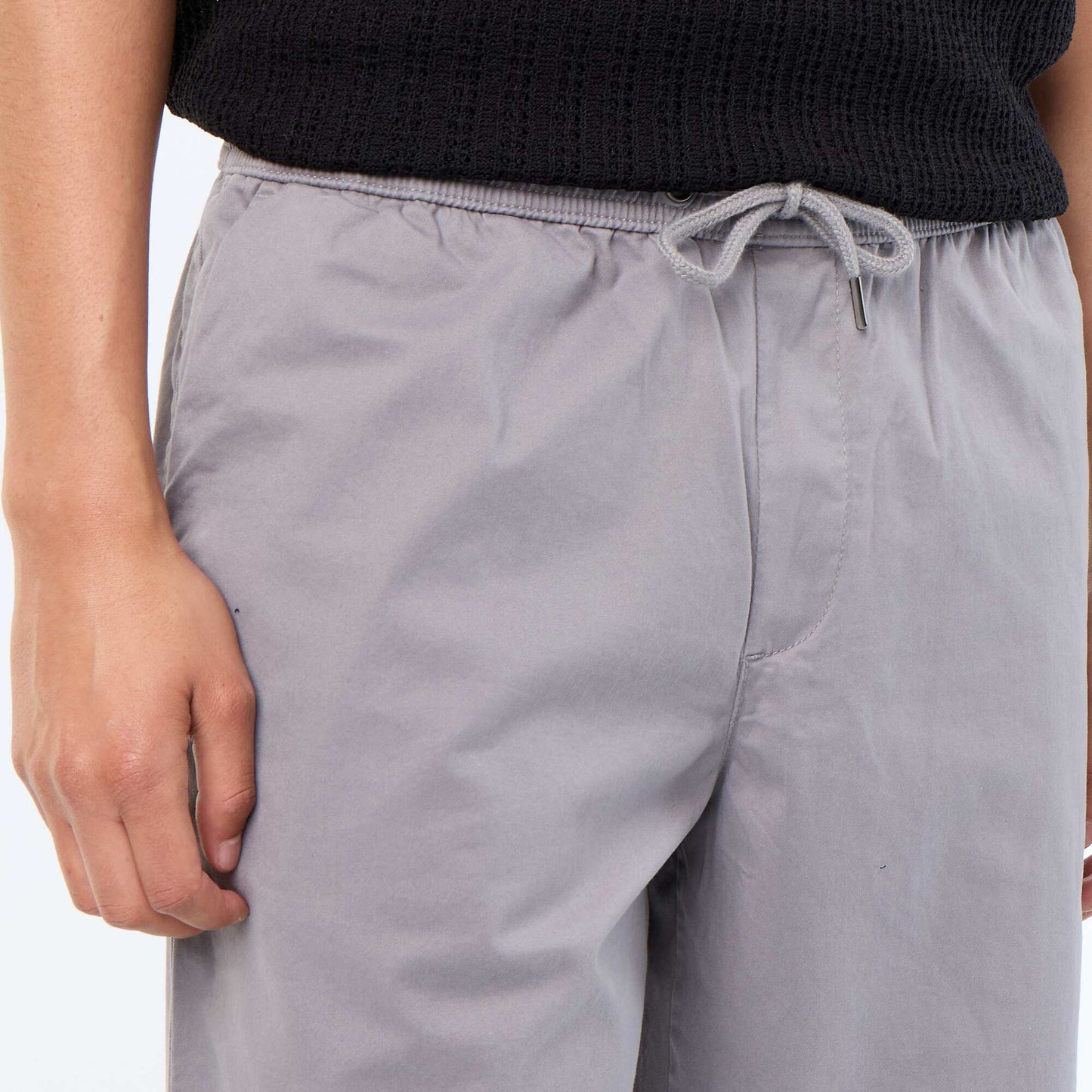 Peach-skin effect trousers GREY