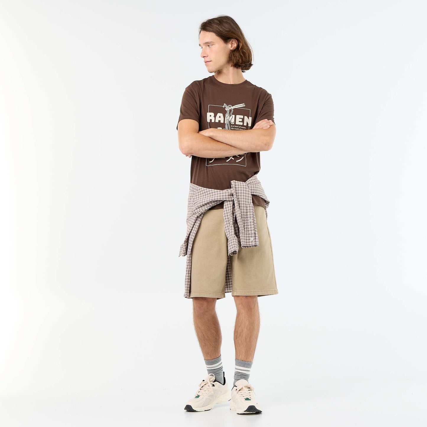 5-pocket denim shorts BEIGE