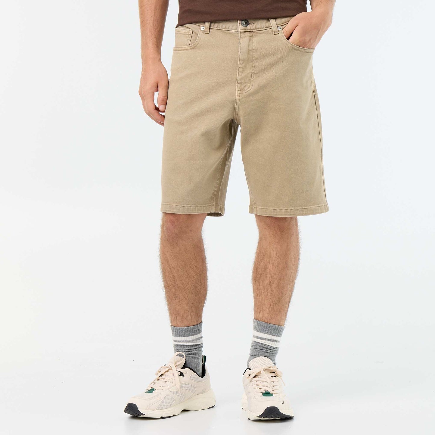 5-pocket denim shorts BEIGE
