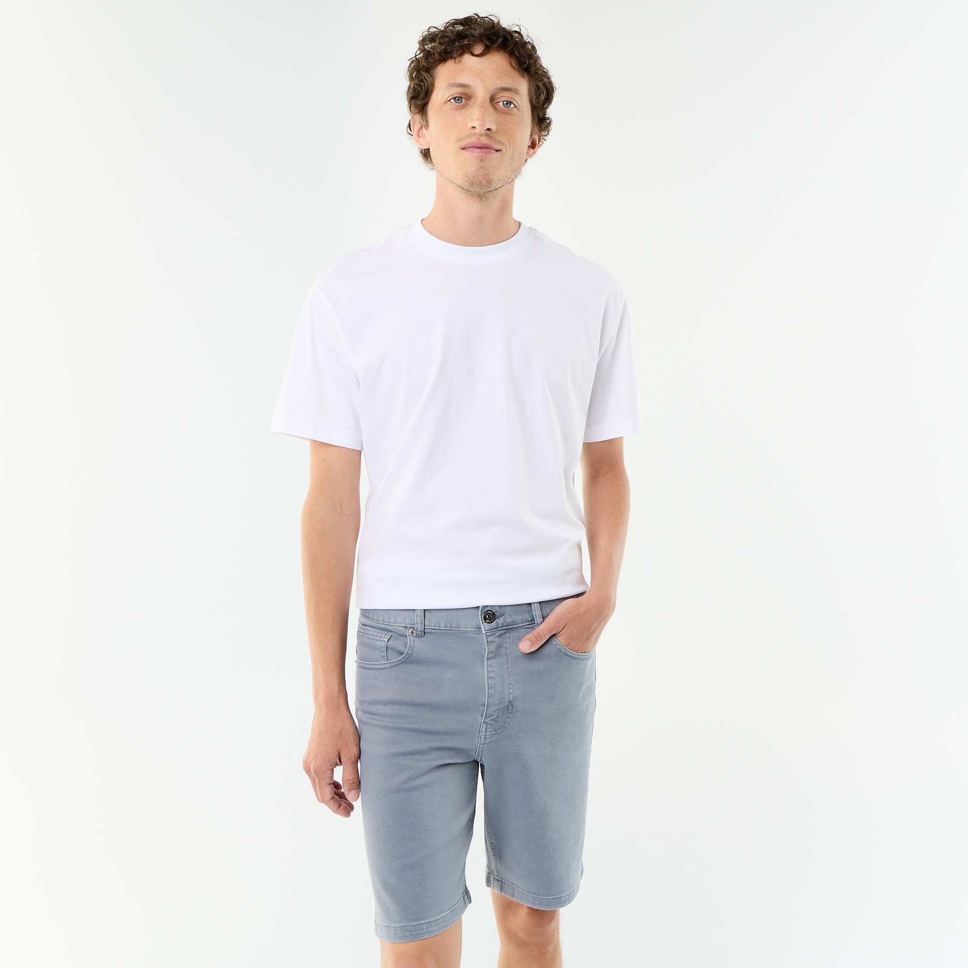 5-pocket denim shorts GREY