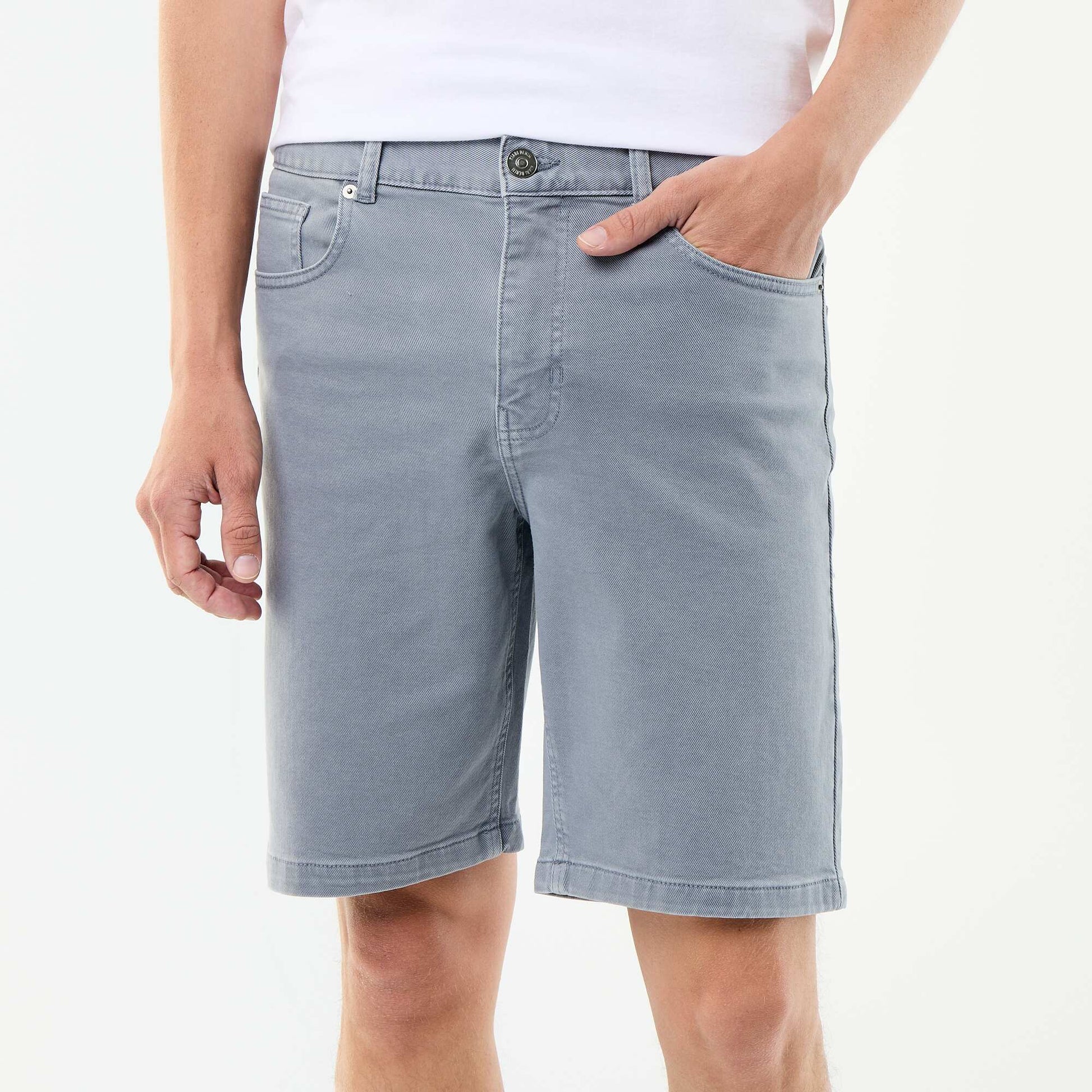 5-pocket denim shorts GREY