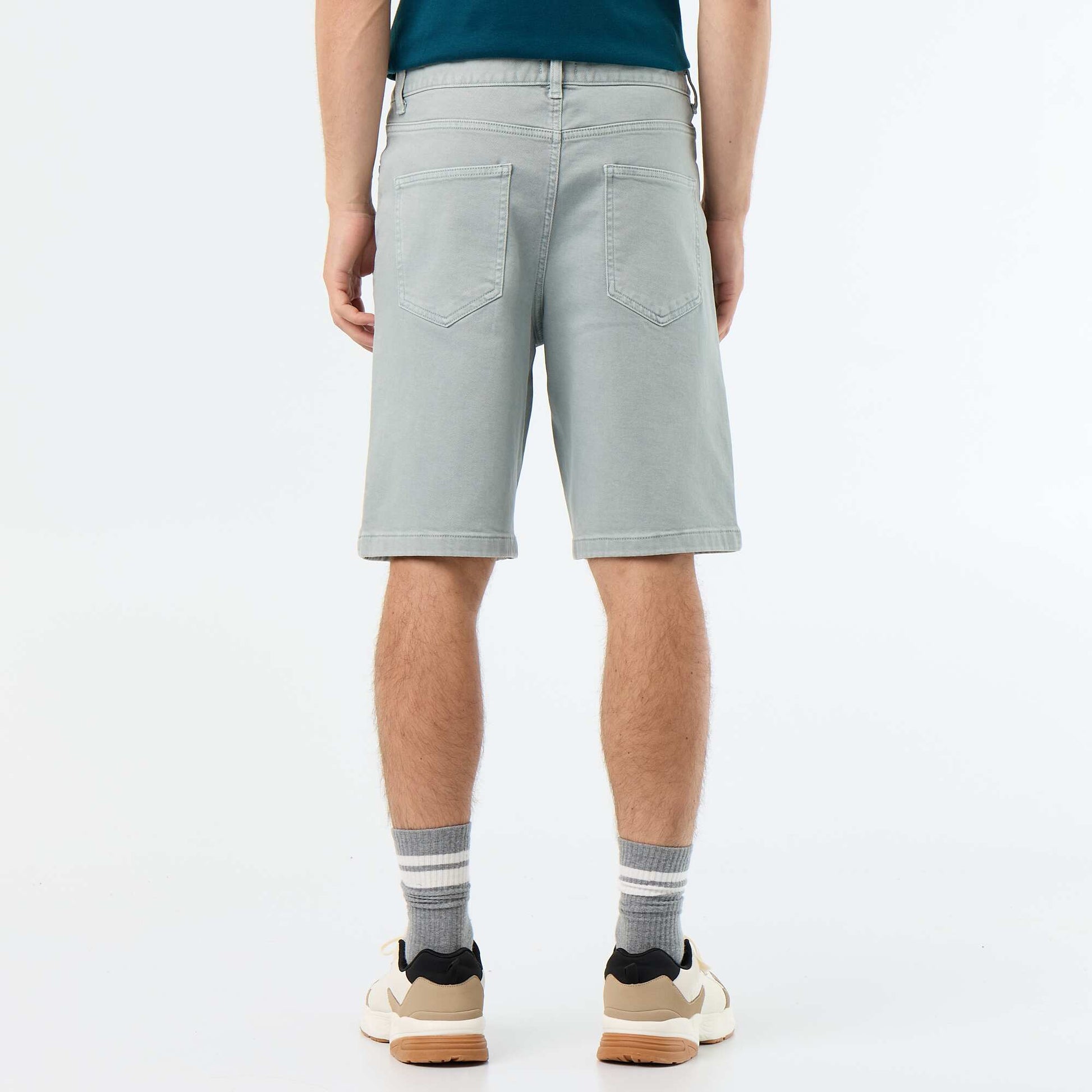 5-pocket denim shorts GREEN