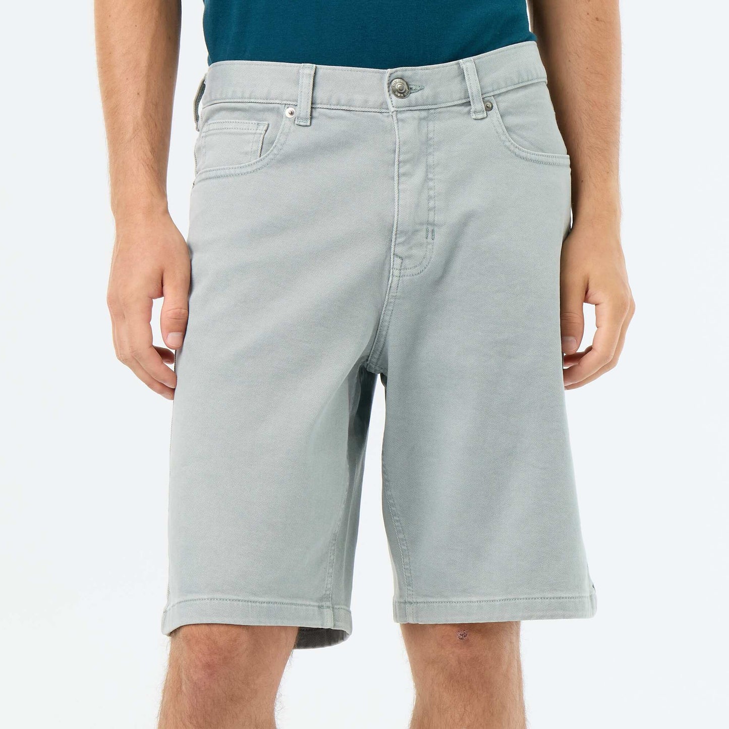 5-pocket denim shorts GREEN