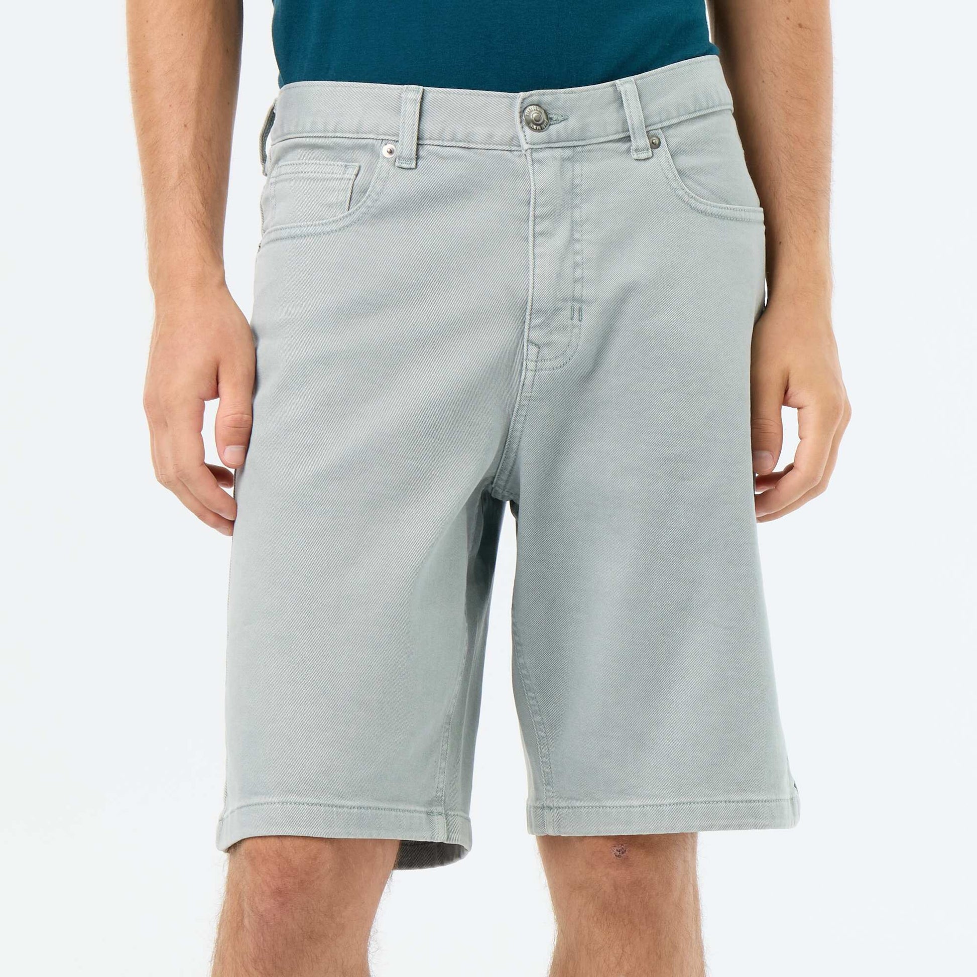 5-pocket denim shorts GREEN