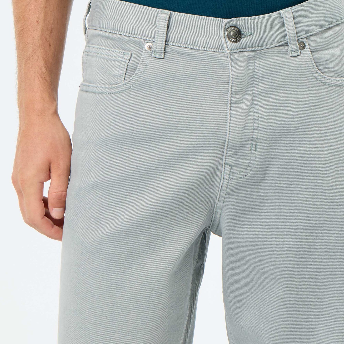 5-pocket denim shorts GREEN