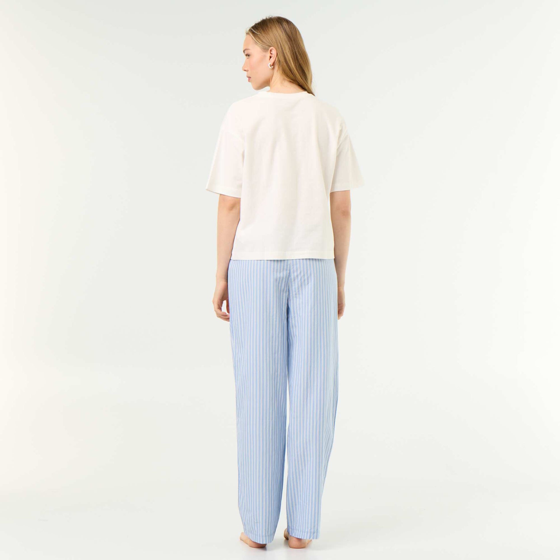 Cotton Pyjama Set - T-shirt & Pants BLUE