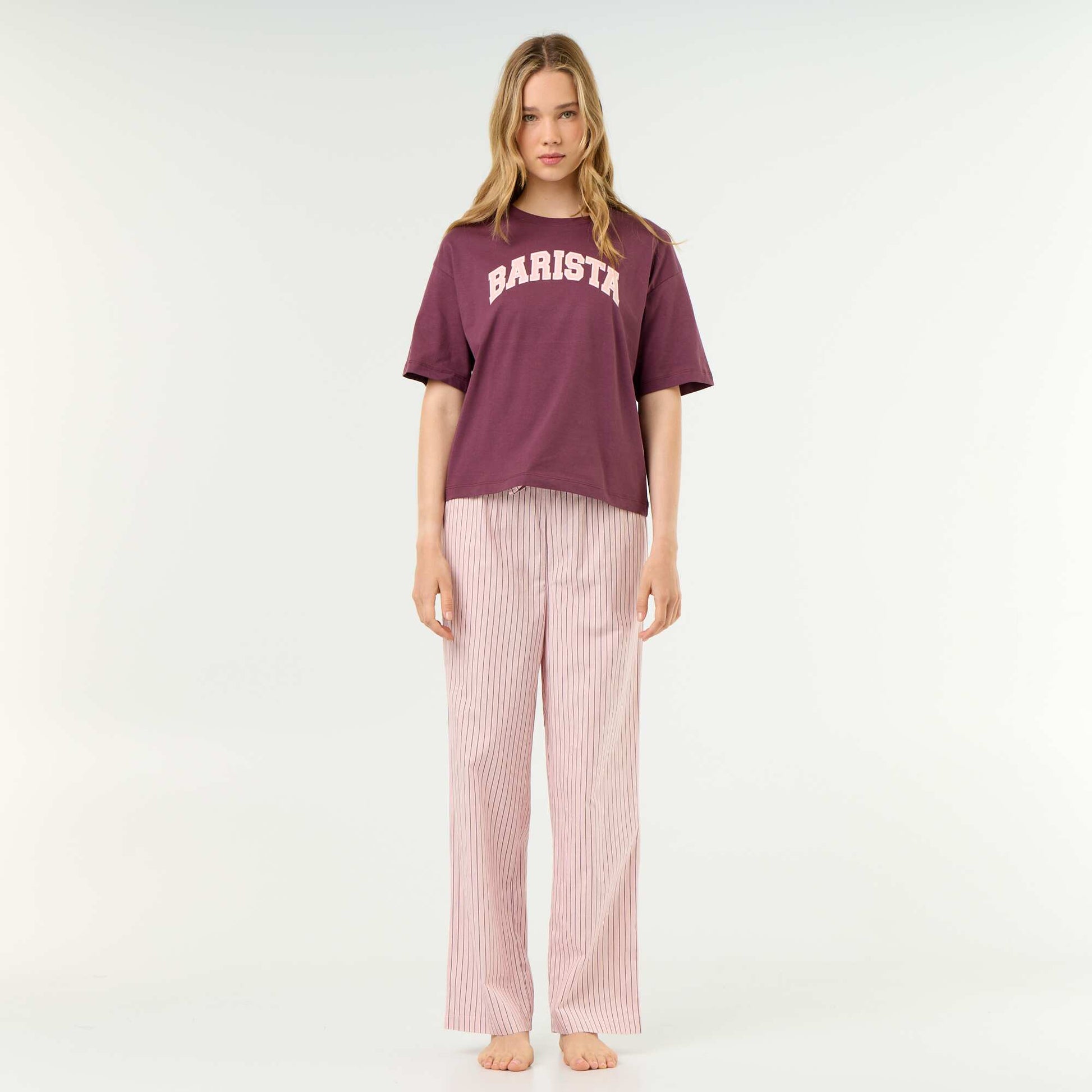Cotton Pyjama Set - T-shirt & Pants BLUE