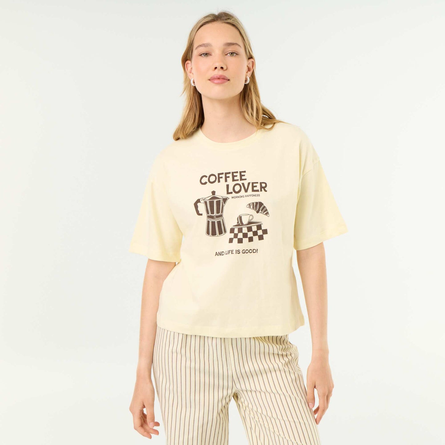 Cotton Pyjama Set - T-shirt & Pants YELLOW