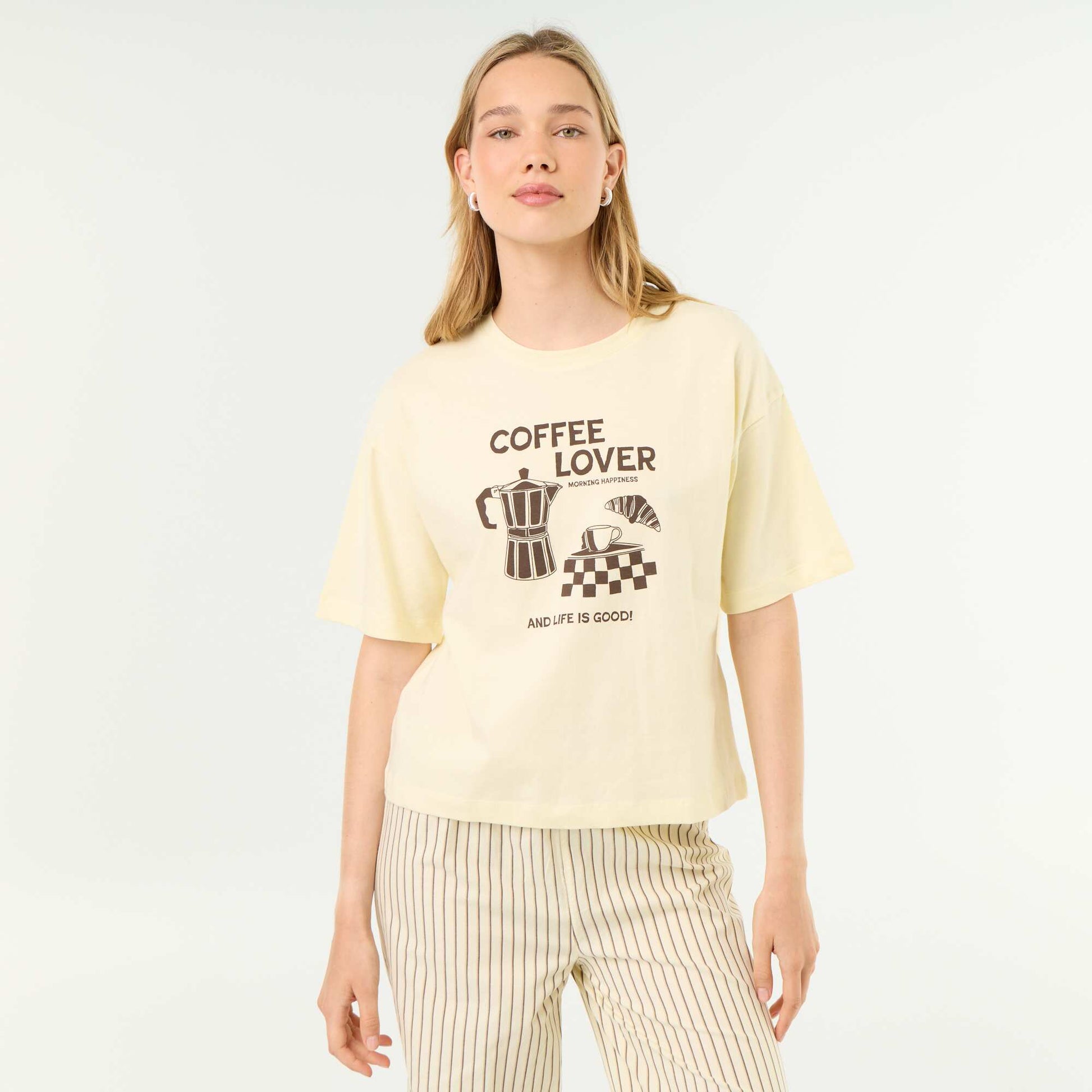Cotton Pyjama Set - T-shirt & Pants YELLOW