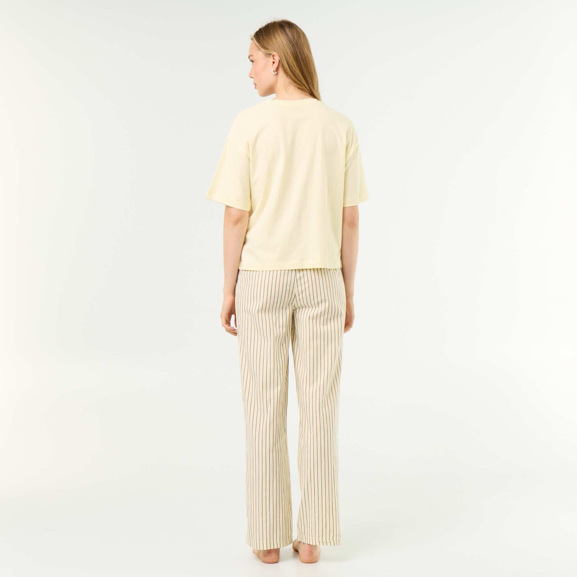 Cotton Pyjama Set - T-shirt & Pants YELLOW
