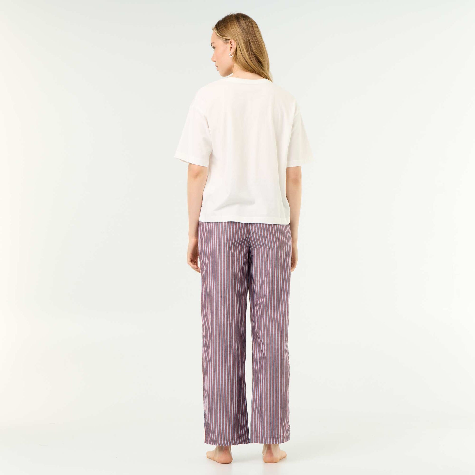 Cotton Pyjama Set - T-shirt & Pants BROWN