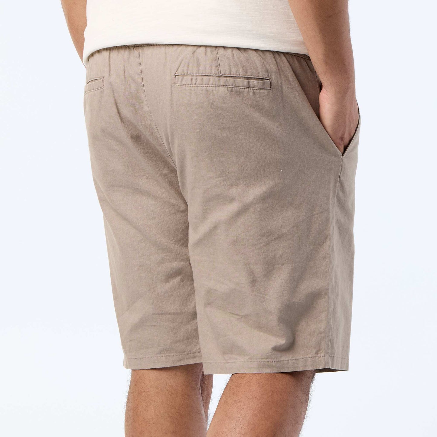 Chino Bermuda Shorts with Drawstrings BEIGE