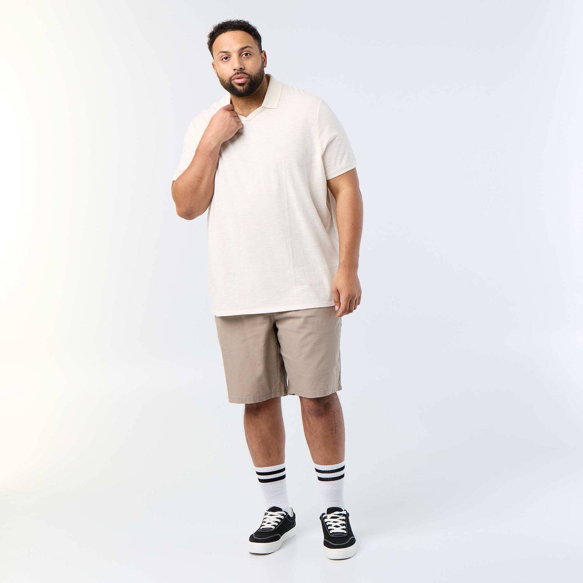 Chino Bermuda Shorts with Drawstrings BEIGE