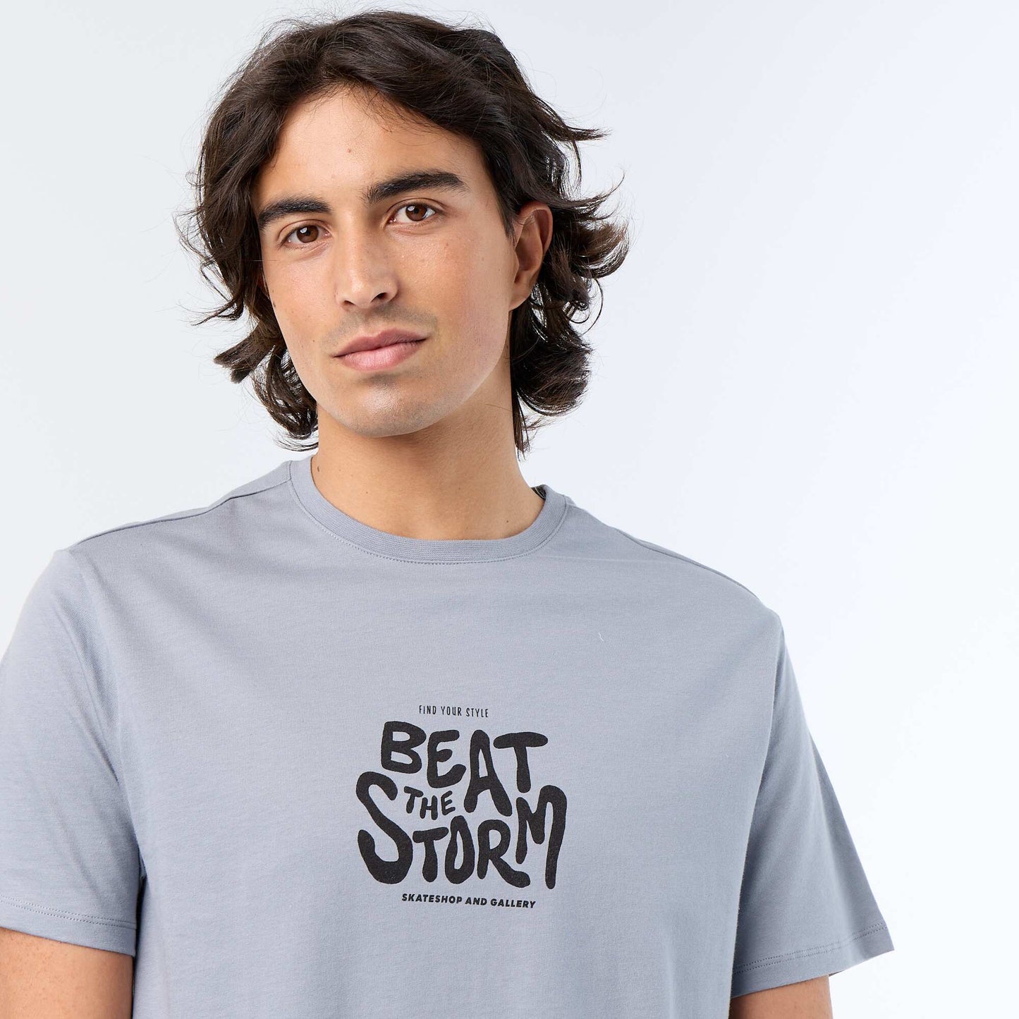 Printed Short-Sleeved T-Shirt GREY