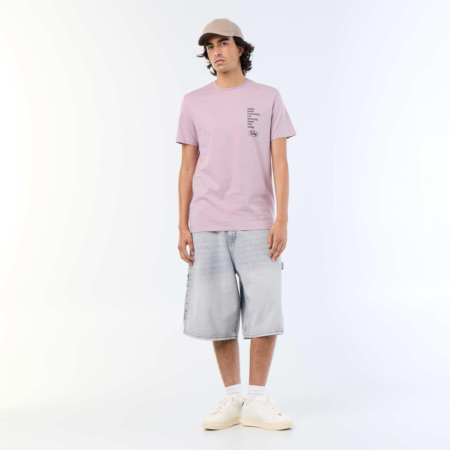 Printed Short-Sleeved T-Shirt PURPLE