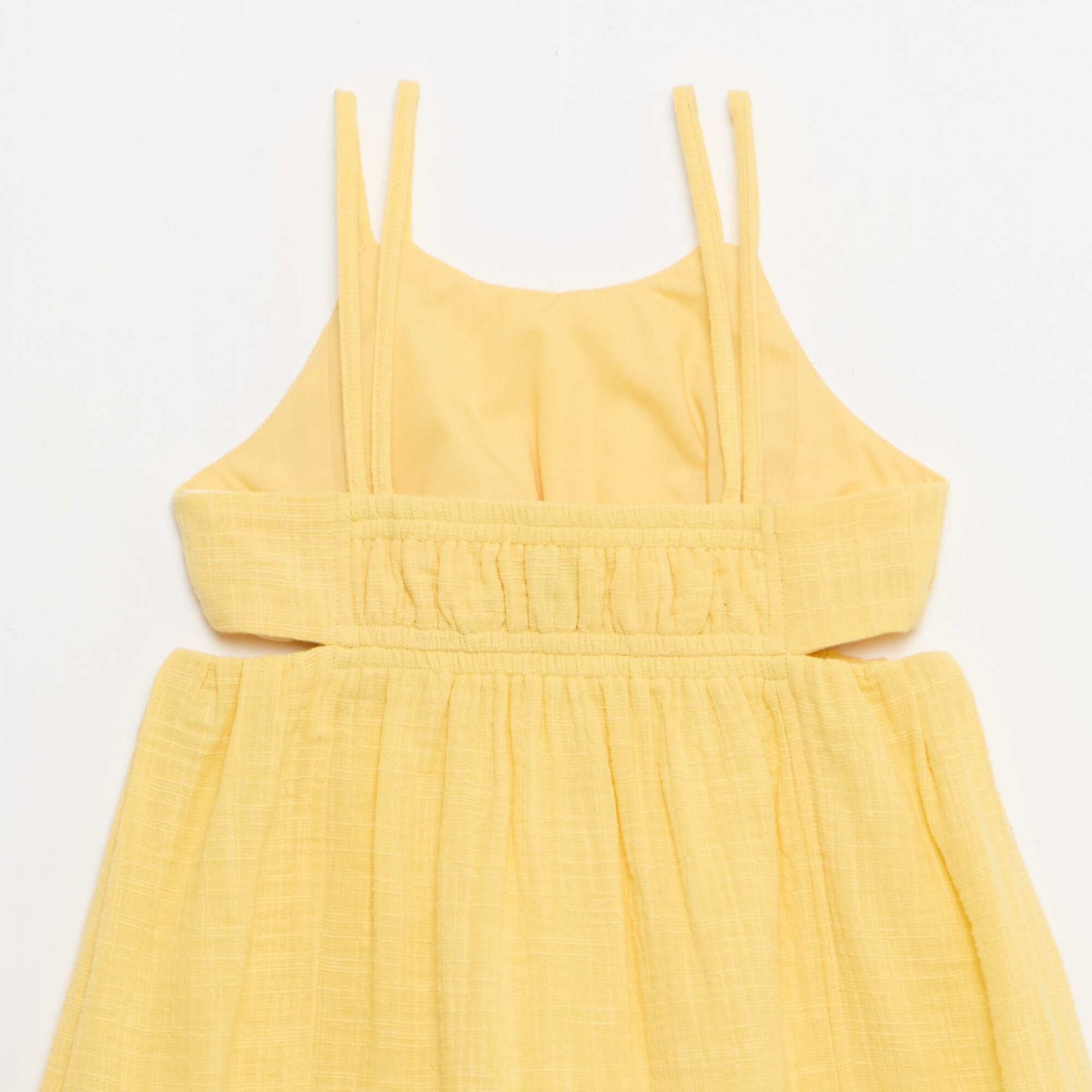 Dress with thin non-adjustable straps + side slits YELLOW