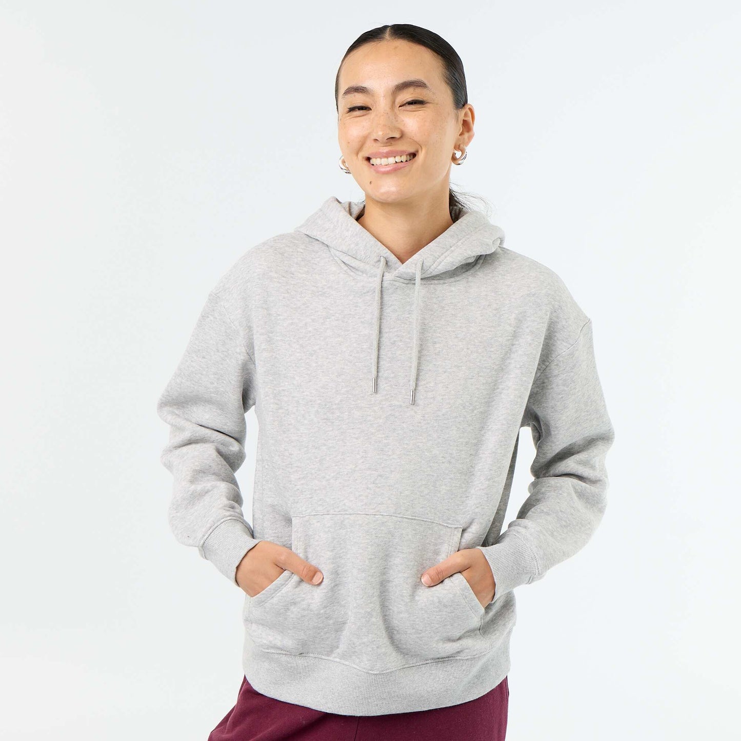 Plain hoodie with kangaroo pocket GREY