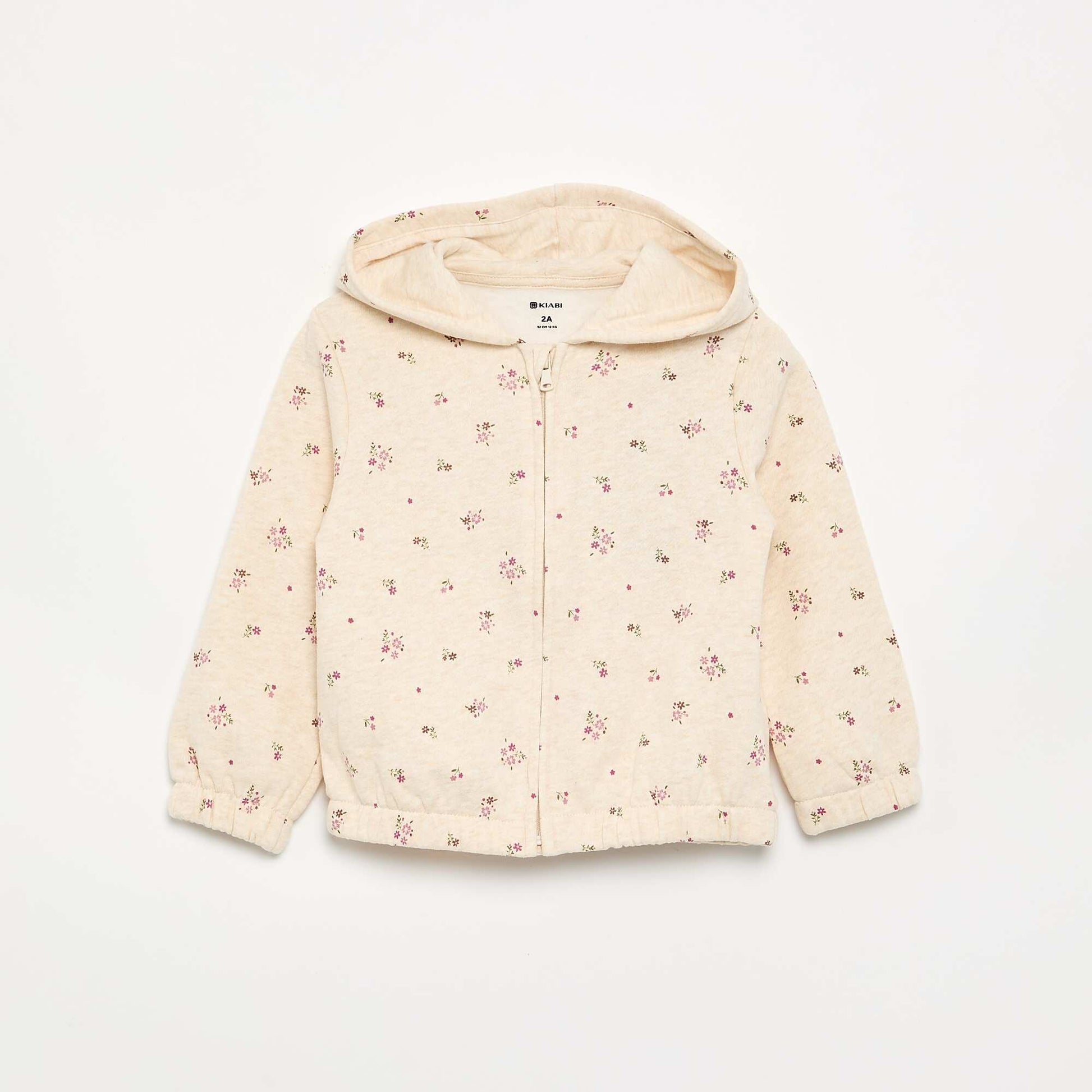 Printed Hooded Sweatshirt BEIGE