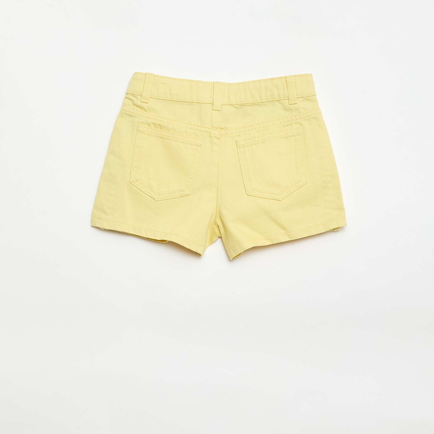 Plain 5-pocket denim Bermuda shorts YELLOW