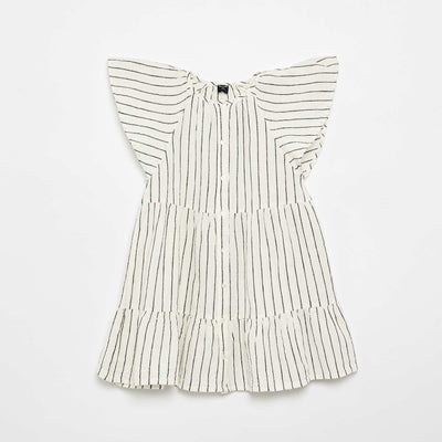 Striped Flared Dress ECRU