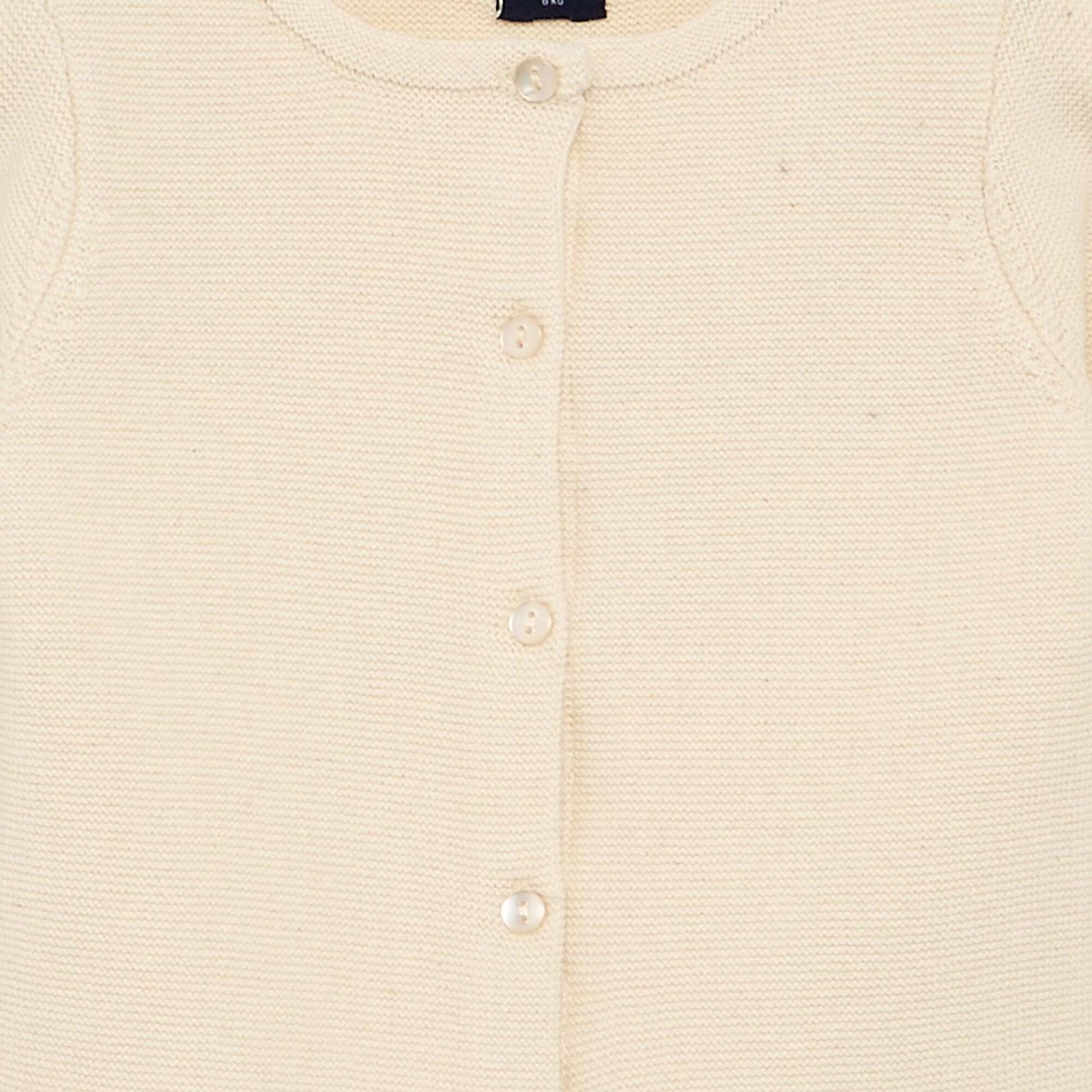 Plain Fine-Gauge Knit Cardigan WHITE