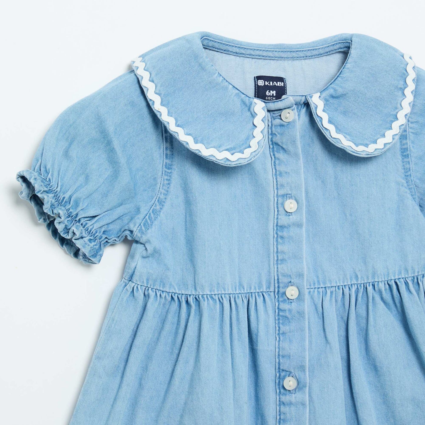 Short-sleeved shirt dress BLUE