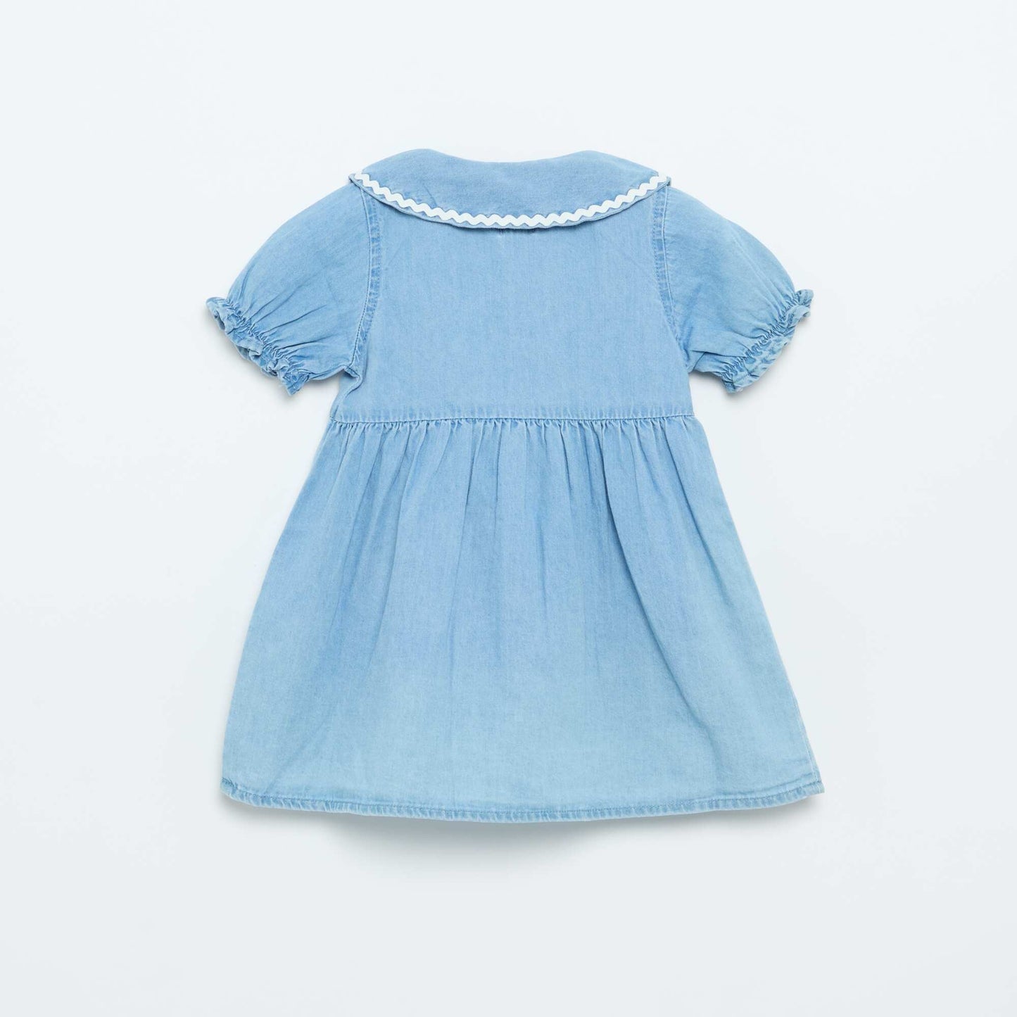 Short-sleeved shirt dress BLUE