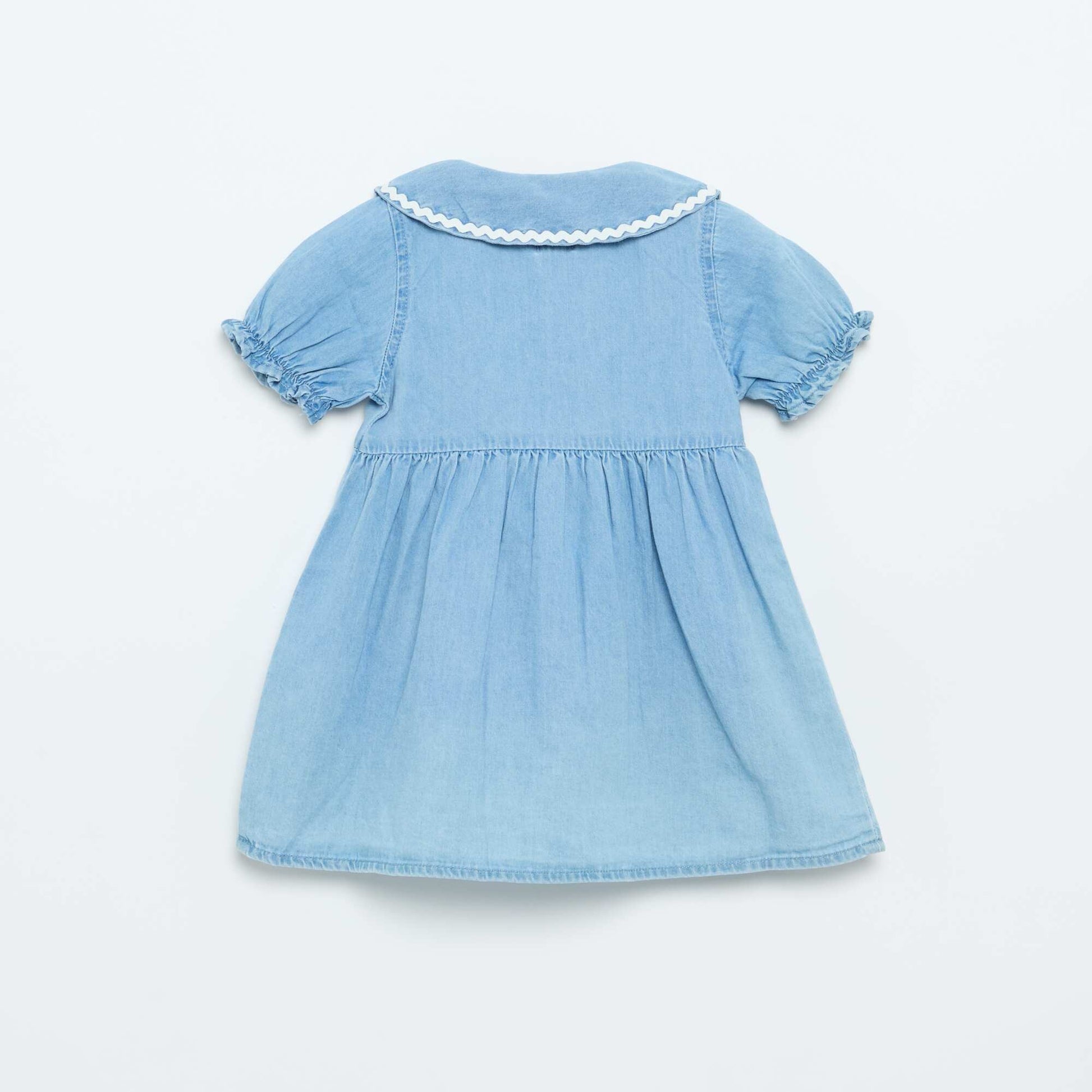 Short-sleeved shirt dress BLUE