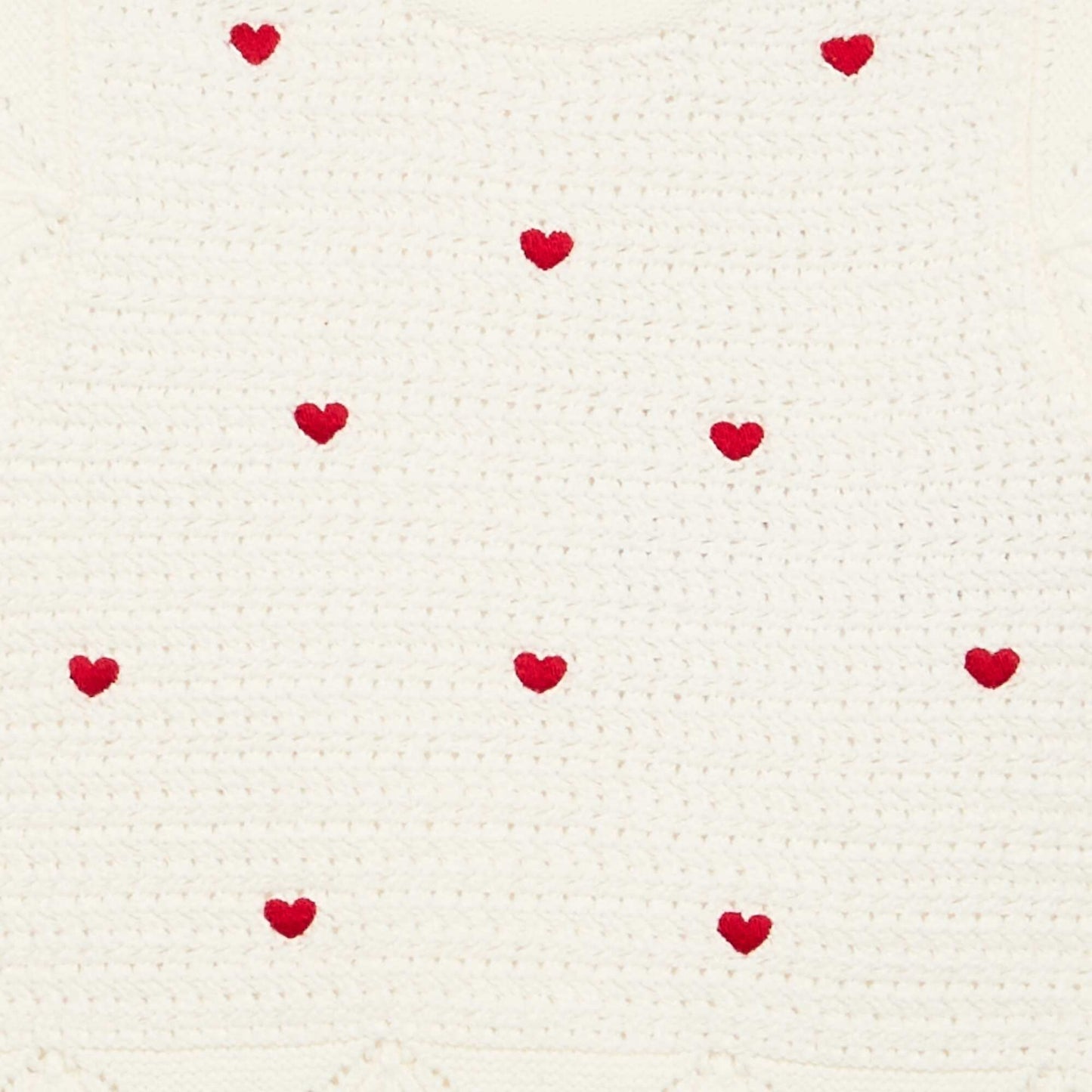 Knitted sweater with \'heart\' motif embroidery WHITE