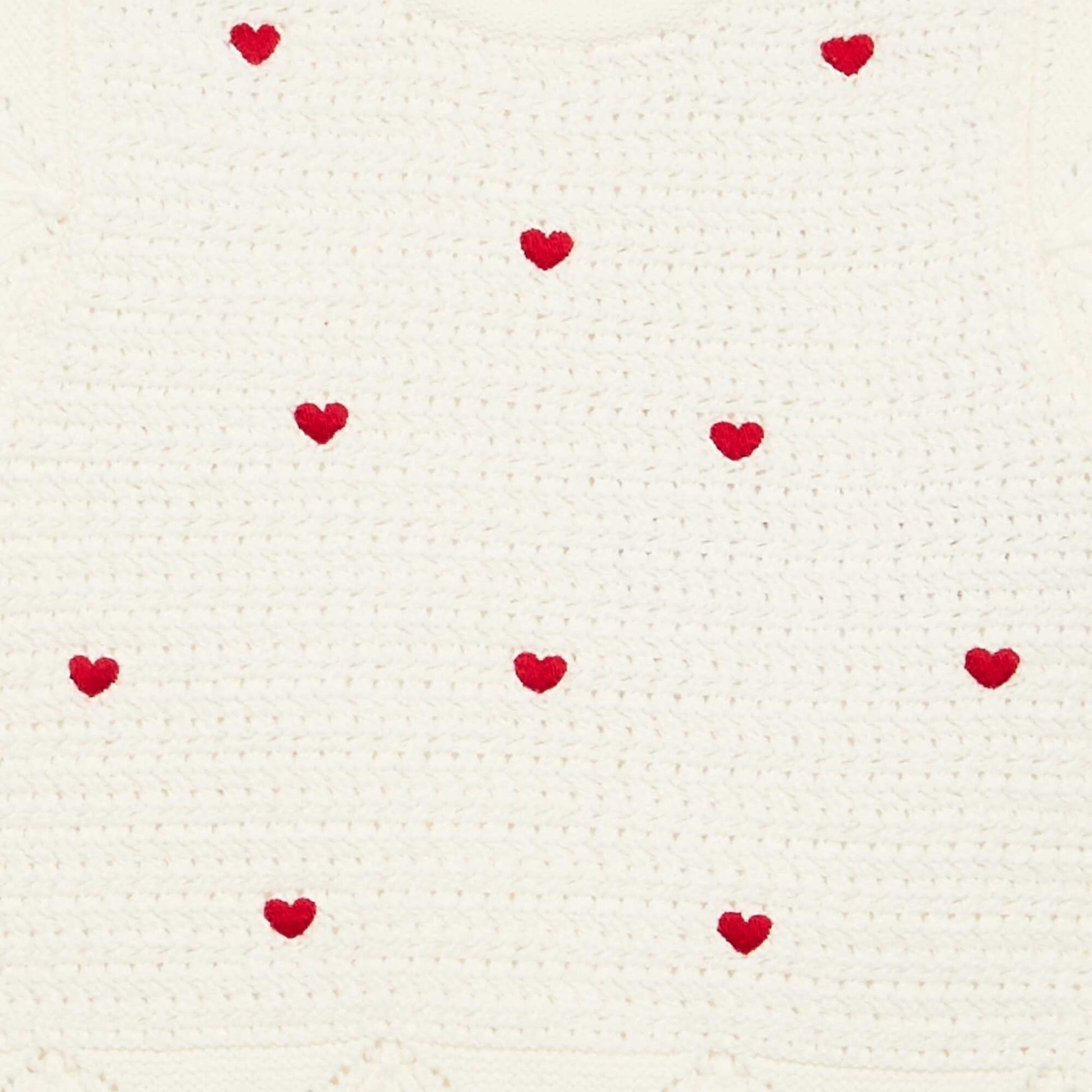Knitted sweater with \'heart\' motif embroidery WHITE